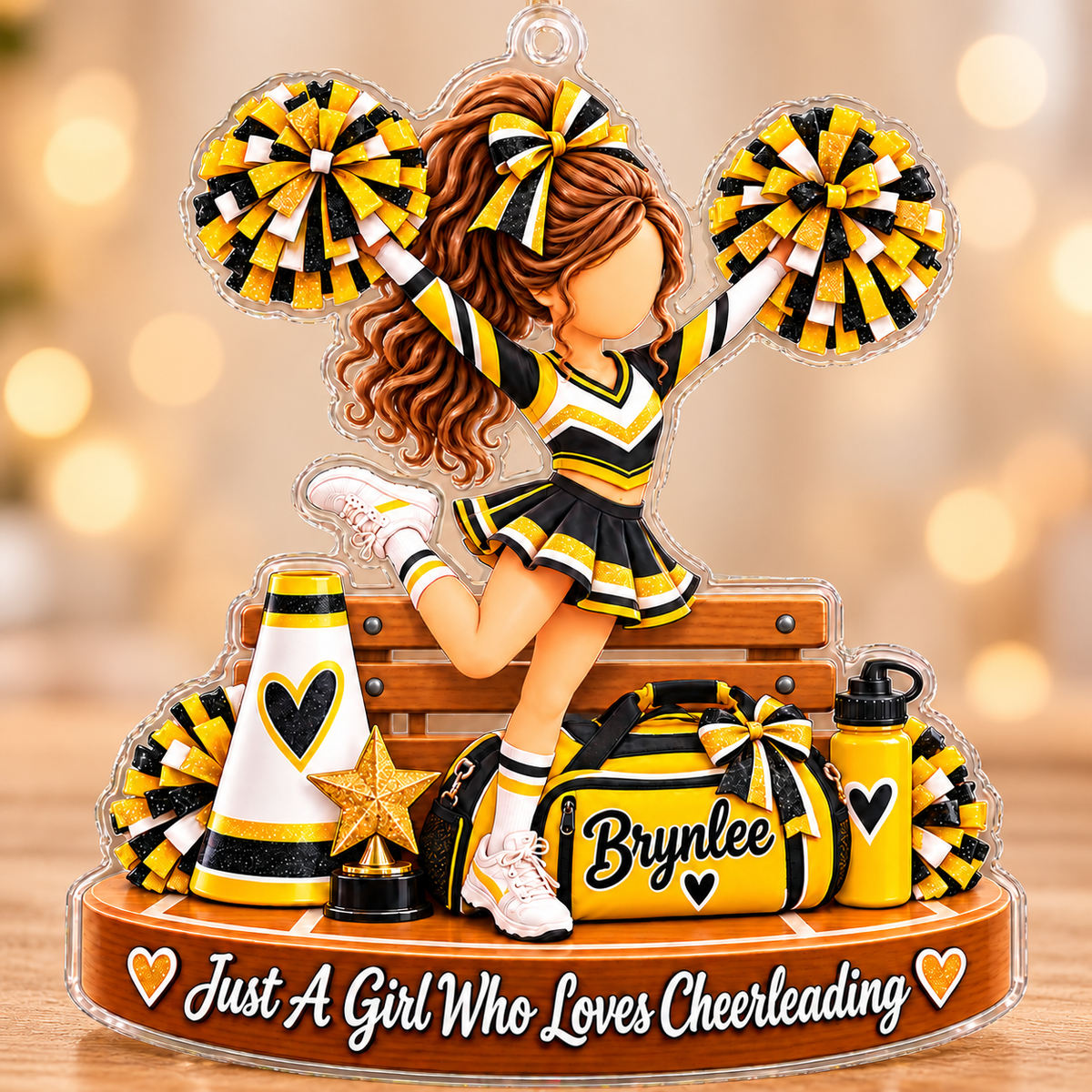 Personalized Cheer Athlete Ornament, Custom Cheerleading Team Christmas Gift