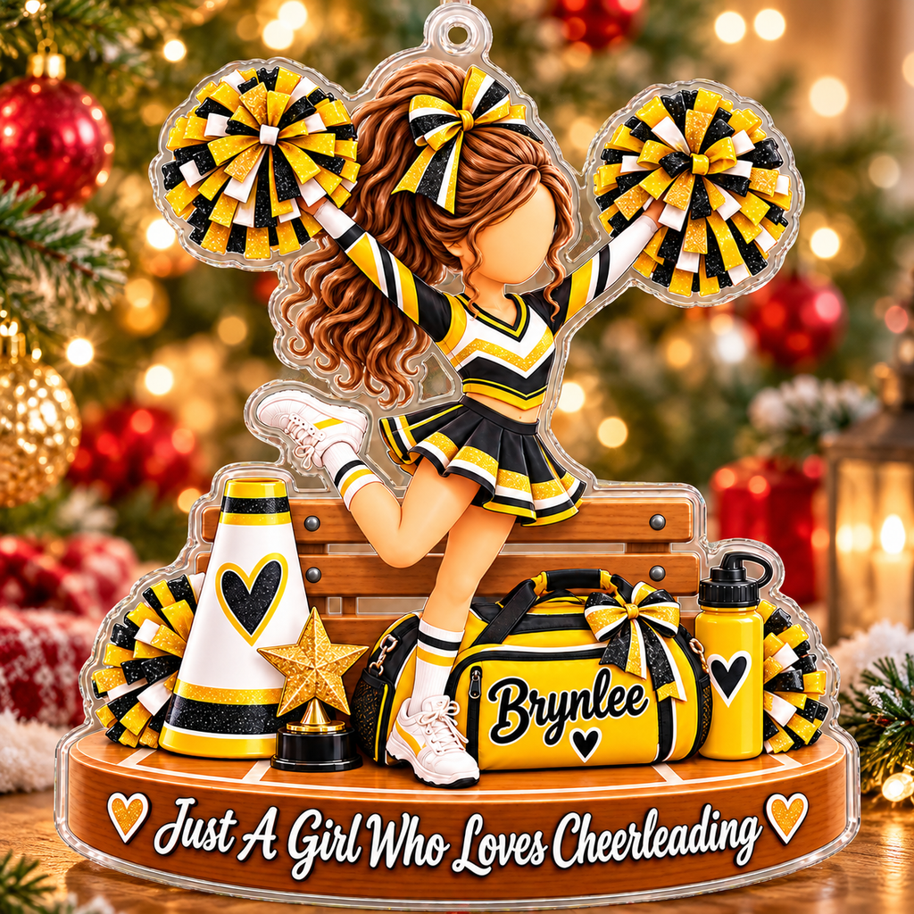 Personalized Cheer Athlete Ornament, Custom Cheerleading Team Christmas Gift