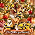 Personalized Cheer Athlete Ornament, Custom Cheerleading Team Christmas Gift