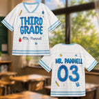 Personalized Grade Level Baseball Jersey, Custom Teacher Name & Number Shirt