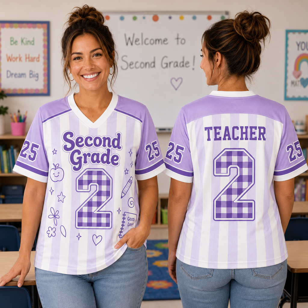 Custom Grade School Jersey, Personalized Back to School Gift