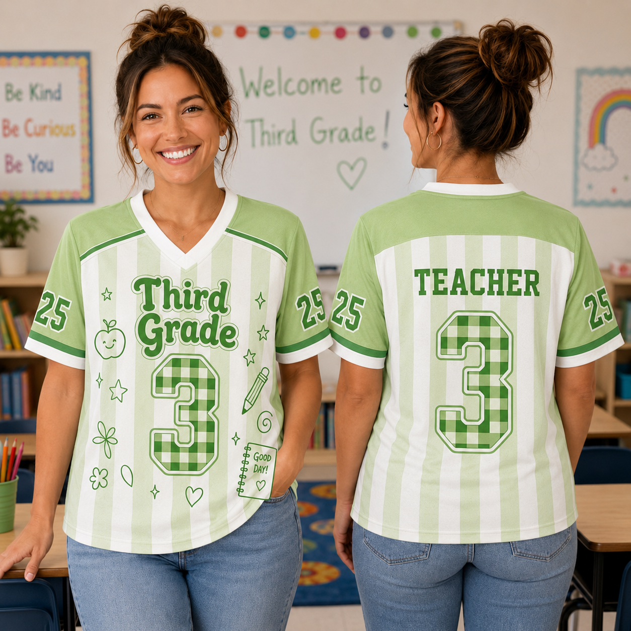 Custom Grade School Jersey, Personalized Back to School Gift