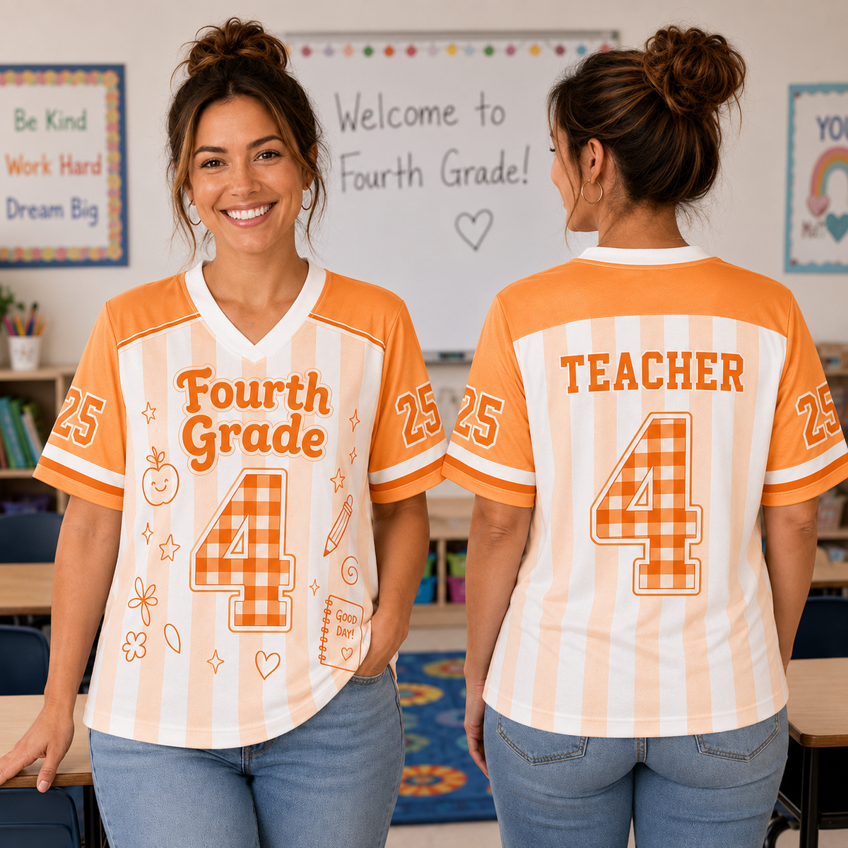 Custom Grade School Jersey, Personalized Back to School Gift