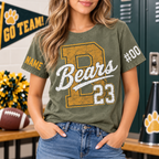 Custom Varsity Letter T-Shirt, School Spirit Game Day Gift
