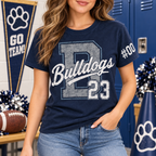 Custom Varsity Letter T-Shirt, School Spirit Game Day Gift