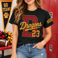 Custom Varsity Letter T-Shirt, School Spirit Game Day Gift