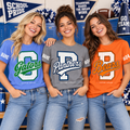 Custom Vertical Stripe Mascot T-Shirt, School Spirit Game Day Gift