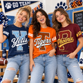 Custom Plaid Mascot T-Shirt, School Spirit Game Day Gift