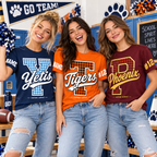 Custom Plaid Mascot T-Shirt, School Spirit Game Day Gift