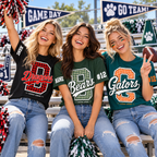 Custom Plaid Mascot T-Shirt, School Spirit Game Day Gift