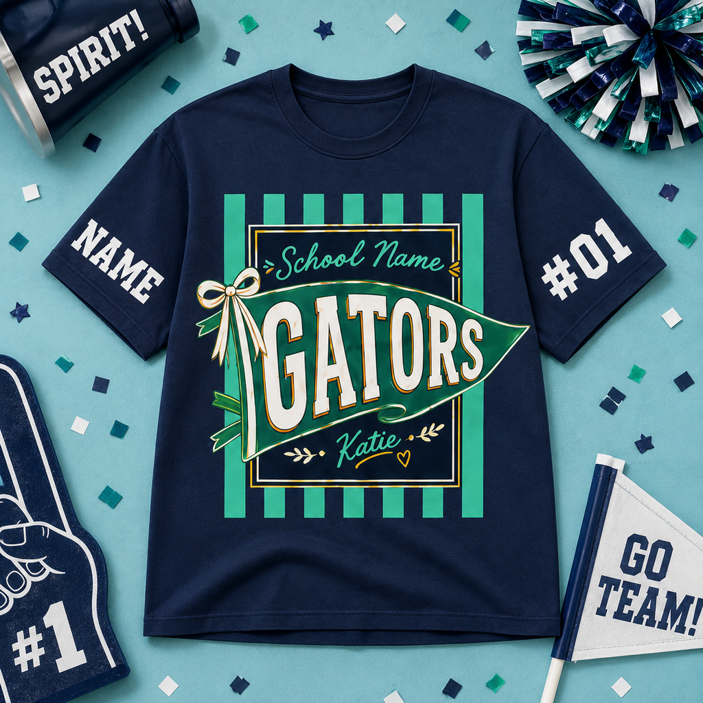 Custom Plaid Mascot T-Shirt, School Spirit Game Day Gift