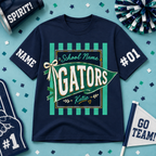 Custom Plaid Mascot T-Shirt, School Spirit Game Day Gift