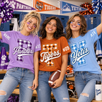 Custom Plaid Mascot T-Shirt, Proud School Spirit Game Day Gift