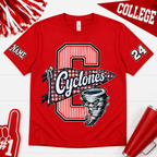 Custom School Mascot Graphic Shirt, Pennant Stripe Game Day Appare