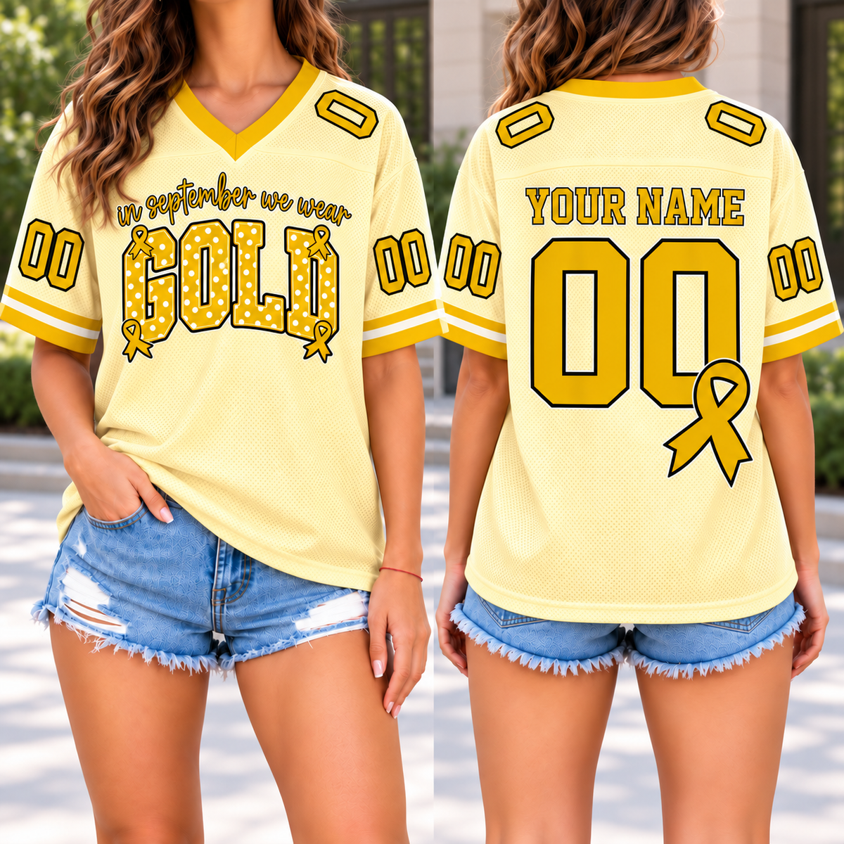 In September We Wear Gold Jersey, Cancer Warrior Support Tribute Gift - product image 1