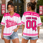 Pink Ribbon Football Jersey, No One Fights Alone Supporter Tribute Gift - product image 2