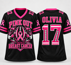 Tackle Breast Cancer Football Jersey, Warrior Fighter Supporter Gift - product image 1
