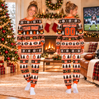 Custom Football Christmas Pajamas, Custom Team Spirit Holiday Sleepwear