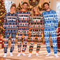 Custom Team Logo Christmas Pajamas, Matching Family Game Day Sleepwear