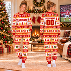 Custom Football Jersey Christmas Pajamas, Custom Team Name & Logo Holiday Pajamas