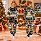 Personalized Football Christmas Pajamas, Custom Team Fan Holiday Lounge Set