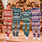 Custom Team Logo Ugly Christmas Pajama Set, Matching Family Holiday Sleepwear