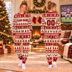 Custom Team Logo Ugly Christmas Pajama Set, Matching Family Holiday Sleepwear