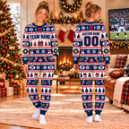 Custom Team Logo Ugly Christmas Pajama Set, Matching Family Holiday Sleepwear