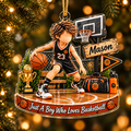 Personalized Basketball Christmas Ornament for Boys, Custom Name & Number