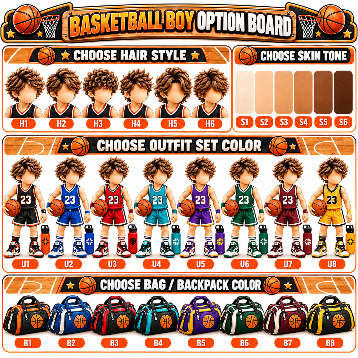 Personalized Basketball Christmas Ornament for Boys, Custom Name & Number