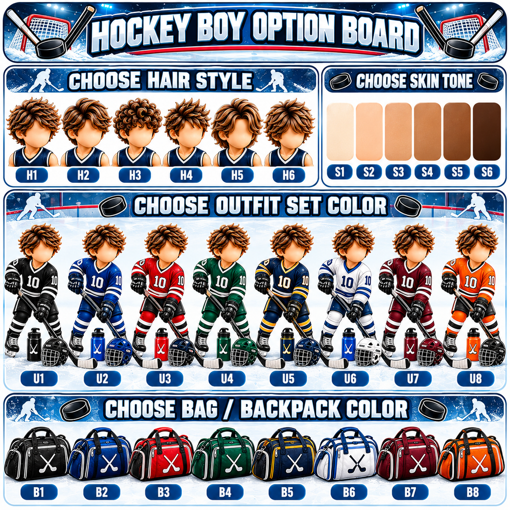 Personalized Hockey Christmas Ornament for Boys, Custom Name & Number Gift