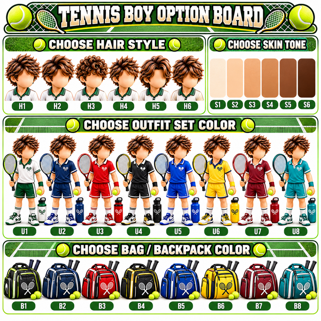 Personalized Tennis Christmas Ornament for Boys, Custom Team Player Gift