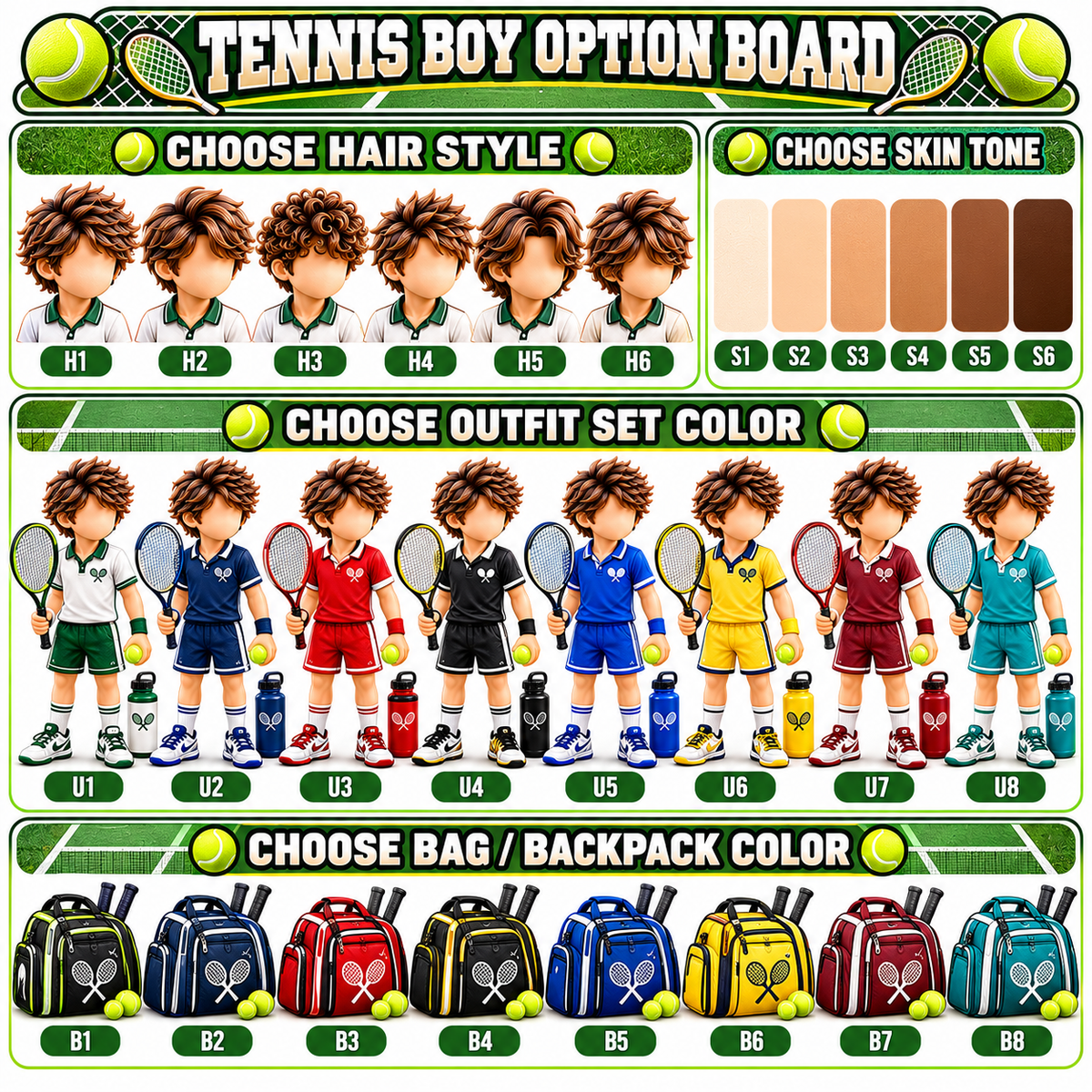 Personalized Tennis Christmas Ornament for Boys, Custom Team Player Gift
