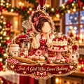 Personalized Baker Christmas Ornament, Custom Baking Girl Holiday Keepsake