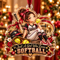Personalized Softball Star Ornament, Custom Girl Athlete Christmas Keepsake