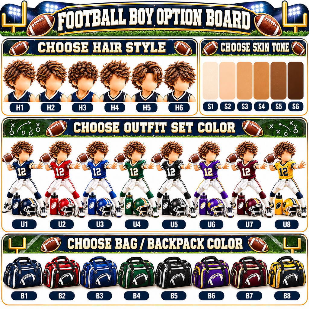 Personalized Football Christmas Ornament for Boys, Custom Name & Number Gift
