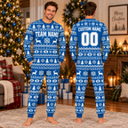 Custom School Spirit Fair Isle Christmas Pajamas, Matching Family Team Sleepwear