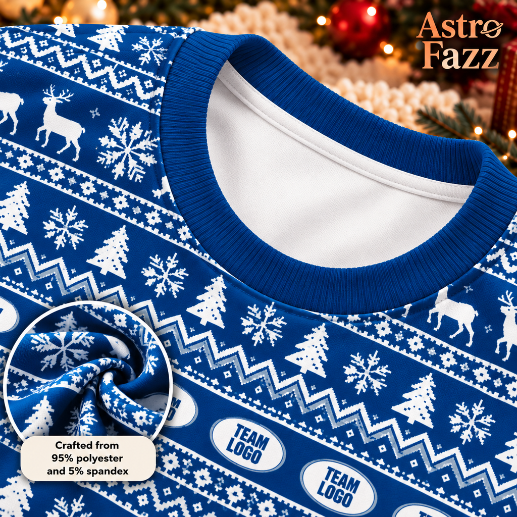 Custom School Spirit Fair Isle Christmas Pajamas, Matching Family Team Sleepwear