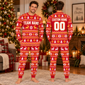 Personalized School Spirit Christmas Pajama Set, Custom Any Team Logo Holiday Sleepwear Set