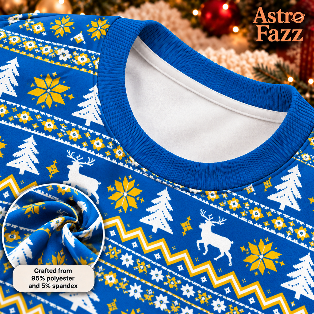 Personalized Team Jersey Christmas Pajamas, Fair Isle Sleepwear for Fans