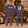 Personalized School Spirit Holiday Pajamas, Custom Family Fan Lounge Set