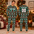 Custom school spirit pajamas, matching team holiday pajamas, custom sports fan gift
