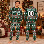 Custom school spirit pajamas, matching team holiday pajamas, custom sports fan gift