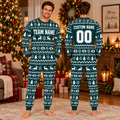 Personalized School Spirit Christmas Pajamas Set, Custom Team Fan Holiday Gift