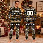 Custom School Spirit Christmas Pajamas Set Add Any Team Logo Pullover
