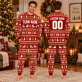 Personalized Team Fan Christmas Pajamas, Custom School Pride Holiday Lounge Set