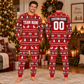 Varsity Spirit Christmas Pajama Set, Custom School Name Game Day Sleepwear