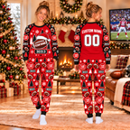 Custom Football Christmas Pajamas, Team Spirit Holiday Sleepwear
