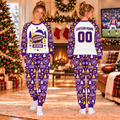 custom team name and logo pajamas, football fan holiday gift, school spirit holiday lounge set