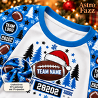 Game Day Football Christmas Pajama Set, Custom School Spirit Holiday Loungewear